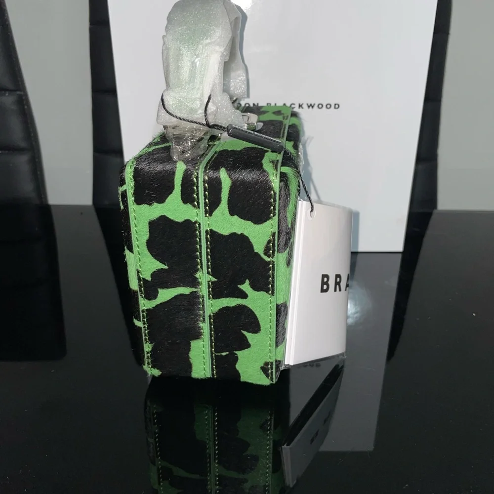 Brandon Blackwood Mini Kendrick Trunk- Black & Green Cowprint Ponyhair - Picture 6 of 9